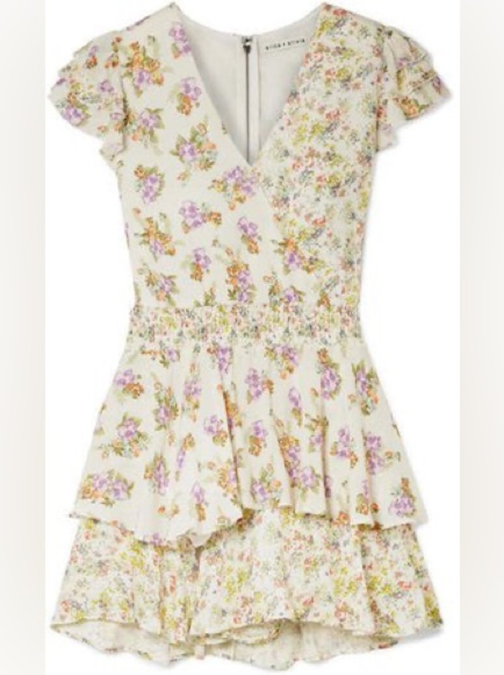 Alice+Olivia Ruffle Viscose Romper .